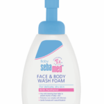 Spumă dermatologică de curățare pentru față și corp pentru copii - baby sebamed