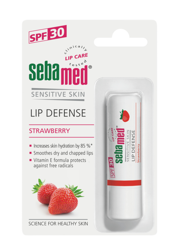 Balsam dermatologic protector pentru buze SPF 30 cu căpșuni